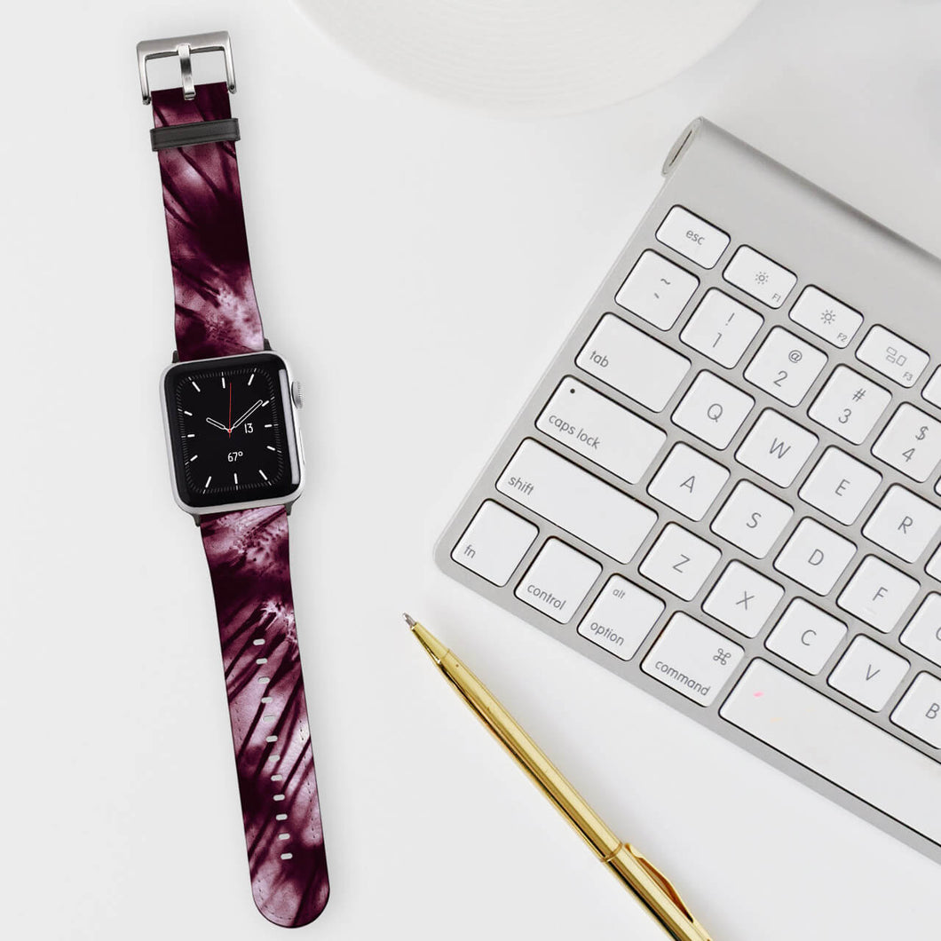 Apple Faux Leather Silver Fitting Watch Strap (38mm)